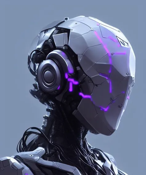 nousr robot   [old  futuristic robot:woman:15],  small flowers and foliage on the head, apex legends, epic lighting, ultra detai...