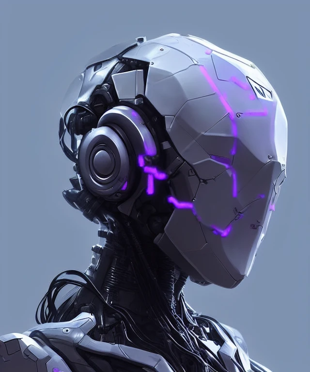 누저 로봇   [오래된 미래형 로봇:여성:15],  머리에 작은 꽃과 잎, 정점의 전설, 서사시적인 조명, 매우 상세한