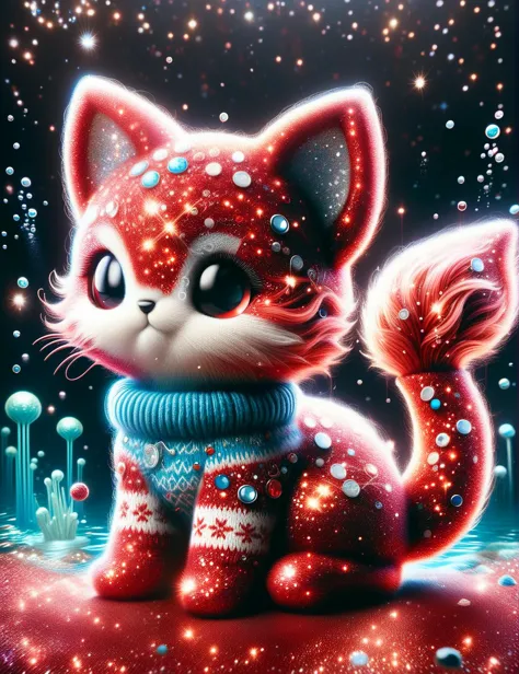 <lora:SDXLRedGlitter:1> RedGlitter, an adorable water kitty, fin tail, aquatic creature, water creature, high quality, pokemon, ...