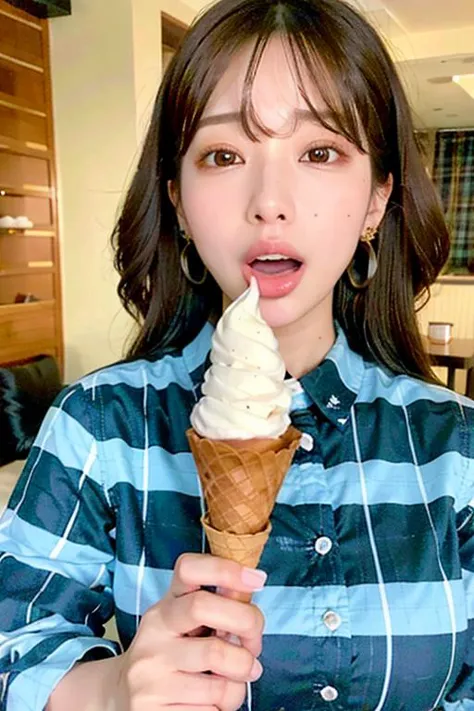 Sexy girl licking icecream (doll changeable)