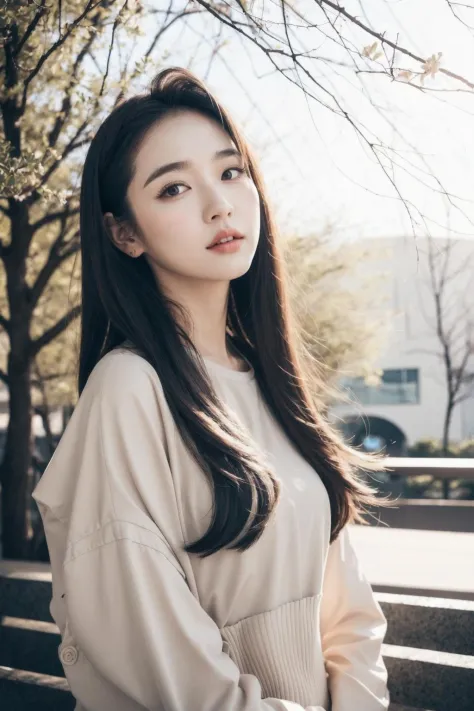Photo of a Beautiful Korean kpop idol Woman,  simple nostalgic, nice spring afternoon lighting, (professional iphone photo,