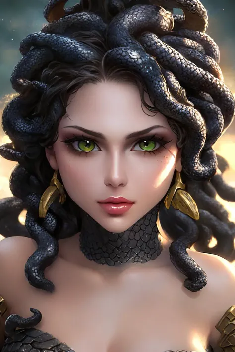 (gorgon:1.5) <lora:Gorgons XL:0.5> sexy, high definition photo, ultra detailed skin, ultra detailed face, small skin imperfections