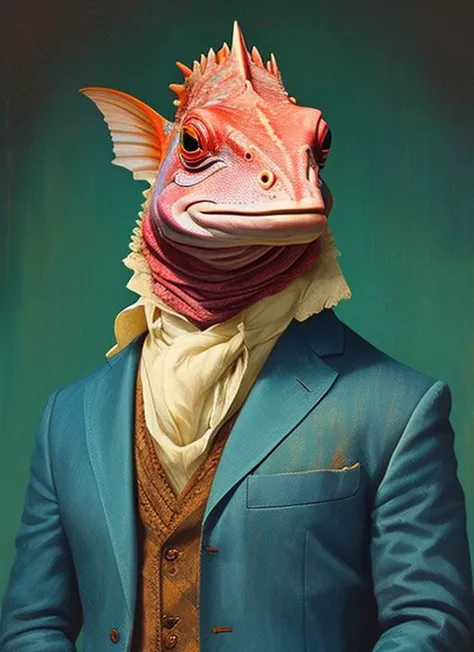 a close up of a lizard wearing a suit and tie