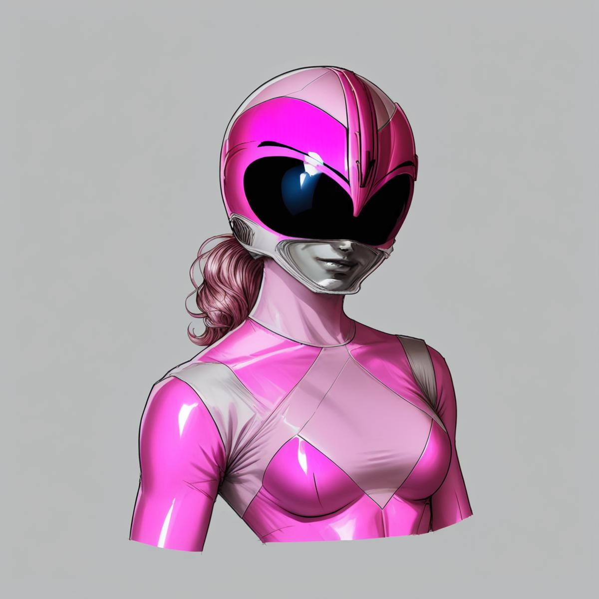 A close up of a woman in a pink costume with a helmet on - SeaArt AI