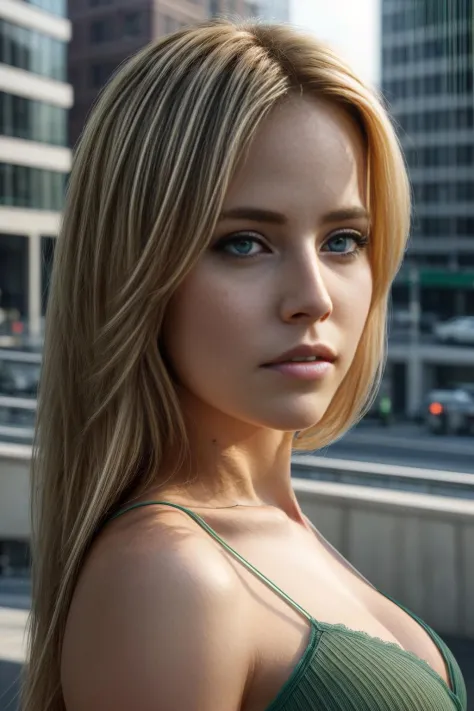 <lora:Lacy_v1:0.7>
Masterpiece, best quality, (highly detailed raw photo:1. 2), 8k render in octane, volumetric lighting, volumetric shadows, <lora:more_details:0.6>
portrait of a blond woman, (hair reflexes:1.2), intense light green eyes
city background