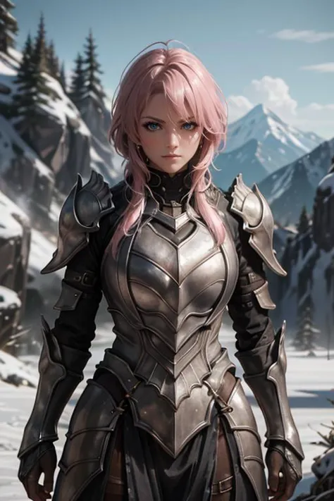 <lora:HXarmour_050:0.7>,mountain,Action pose,, hxarmour,1girl,(pink armour:1.3),, ultra-detailed,extremely delicate and beautifu...