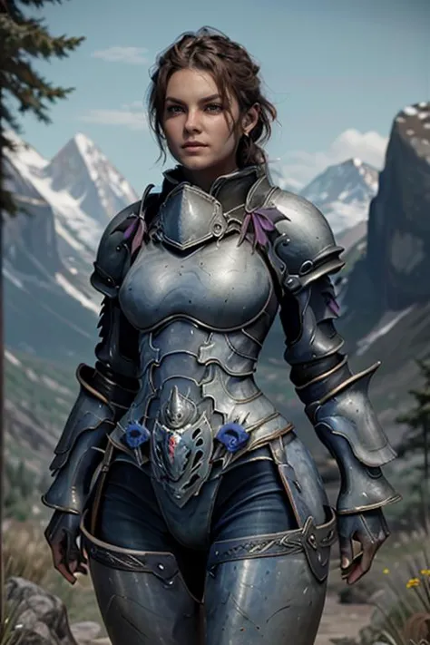 <lora:HXarmour_048:0.7>,mountain,Strolling pose,, hxarmour,1girl,(dark blue armour:1.3),, ultra-detailed,extremely delicate and ...