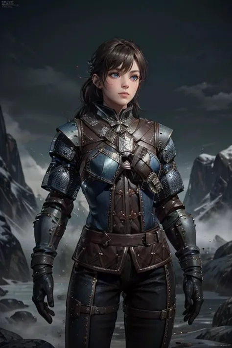 <lora:HXarmour_077:0.8>,mountain,Battle pose,, hxarmour,1girl,(dark blue armour:1.3),, ultra-detailed,extremely delicate and bea...