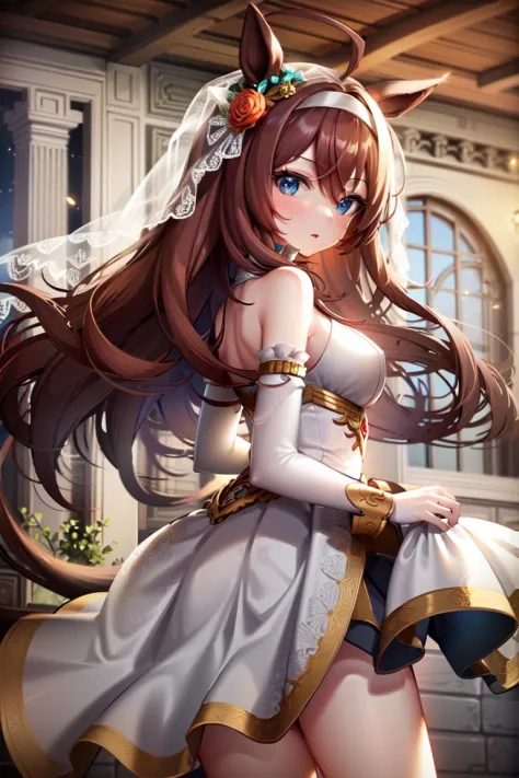 masterpiece, best quality,
mihono bourbon \(umamusume\),
wedding dress, wedding veil,
cowboy shot,
<lora:mihono_bourbon_lora-000010:0.8>