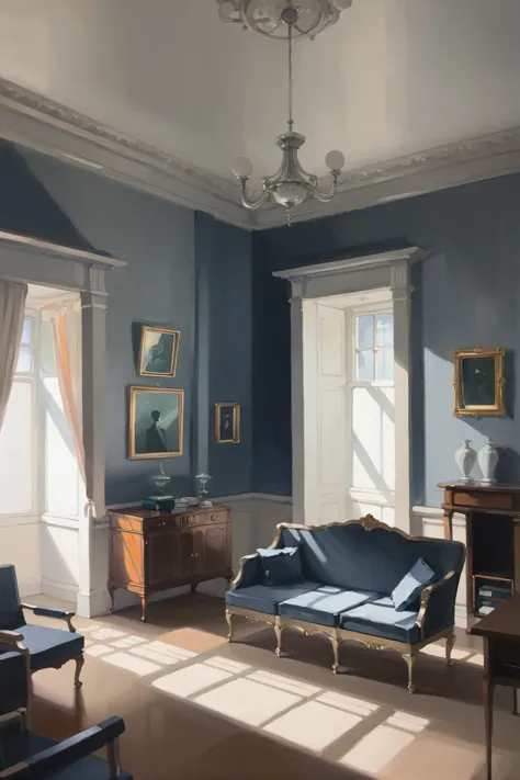 Shadow-Filled Drawing Room