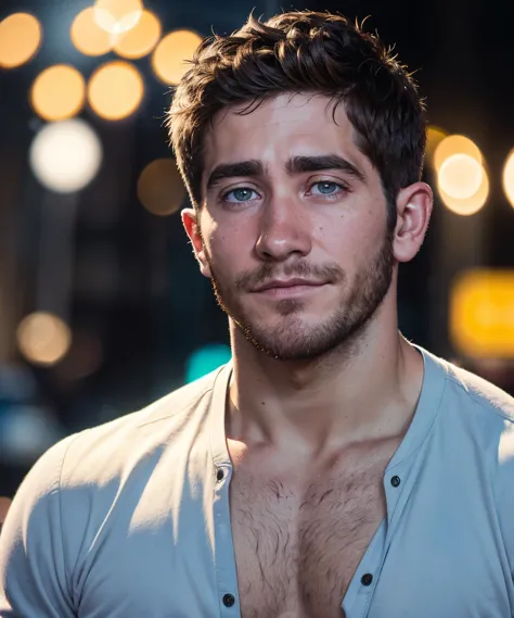 arafed man with a shirt on standing in front of a street