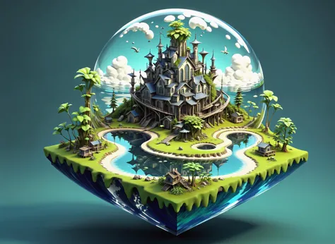 solarpunk, (green energy:1.2), grasslands, meadows, lakes, waves, forests, Utopian city, green/blue/white <lora:Maximalist_Drawi...
