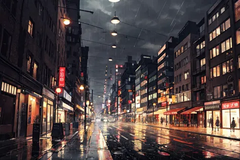 raining night,city