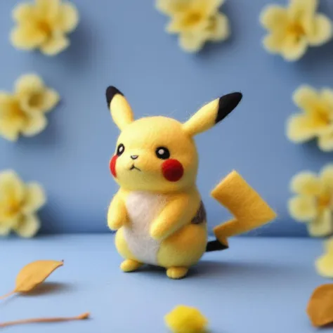 <lora:ç¾æ¯æ¯¡:0.6>,Wool felt,8k,Highly detailed,Digital photography,High definition,pikachu,