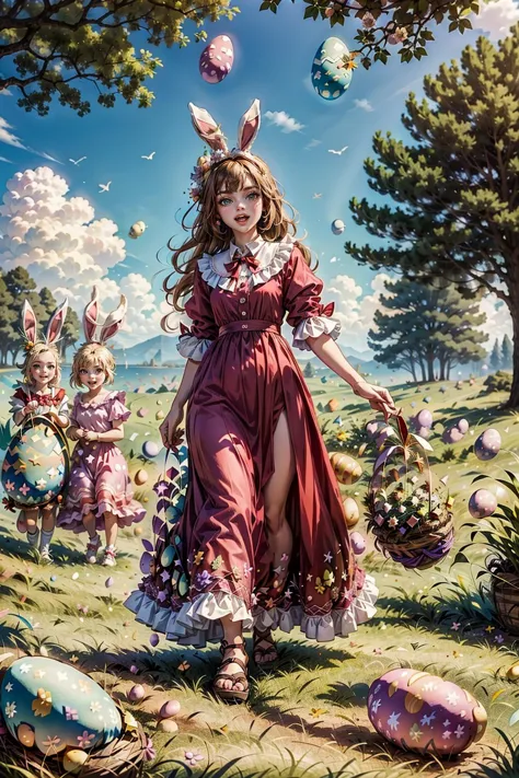 (long dress red:1.4)  <lora:EasterEggsWorld:1> (EasterEggsWorld:1.2) (many girls:1.2) running on the green field  <lora:people_count_slider_v1:3>