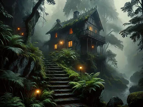 masterpiece, photorealistic, ultrarealistic, cinematic film still,

Climb the stairs to the mystical cottage that sprouted on a ...
