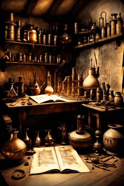Renaissance Alchemist's Studio