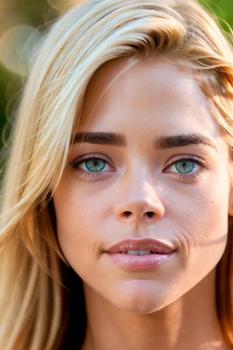 primerísimo plano de Denise Richards con ojos detallados, cabello rubio grueso y exuberante, brillante salida del sol matutina, mañana brumosa (obra maestra:1.2) (Fotorrealista:1.2) (bokeh:1.3) (mejor calidad) (piel detallada) (detalles intrincados) (8K) (hdr) (película analógica) (canon d5) (iluminación cinematográfica) (enfoque nítido)