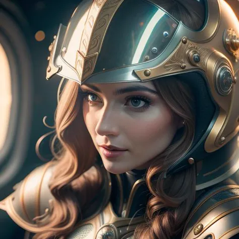 a close up of a woman wearing a helmet <hypernet:ladyra:0.7>