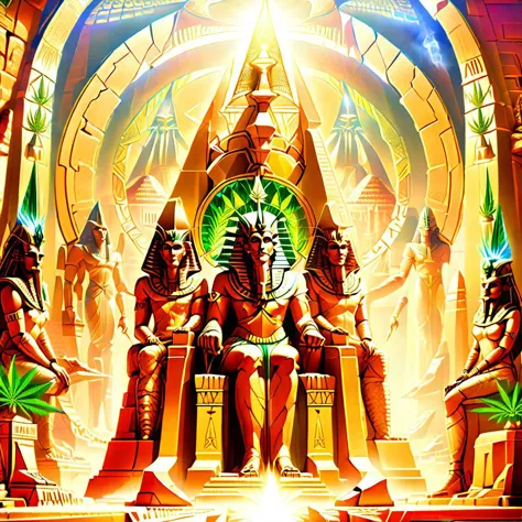 Apophis the Undying  with Cleopatra smoking jointz in front of the Stargate. marijuana plant