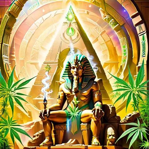 Apophis the Undying smoking jointz in front of the Stargate. marijuana plant