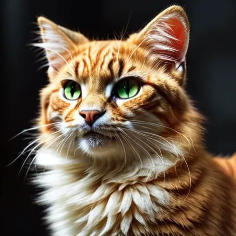 there is a cat with green eyes sitting on a table