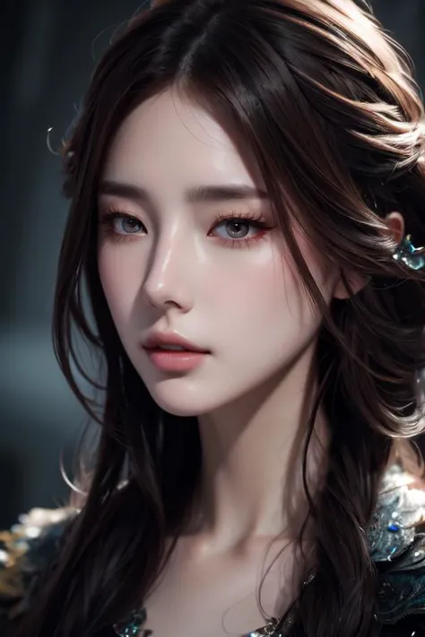 (otherworldly), highly insanely detailed, masterpiece, top quality, best quality, highres, 4k, 8k, RAW photo, (very aesthetic, beautiful and aesthetic), 1girl, solo, <lora:yufeng1939-skin-face-tweak:0.7>, close-up, face close up, (fantasy world)âââ