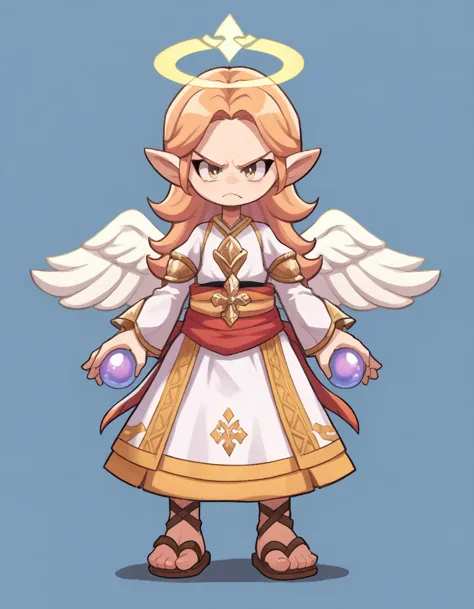 a cartoon image of a girl with angel wings and a halo