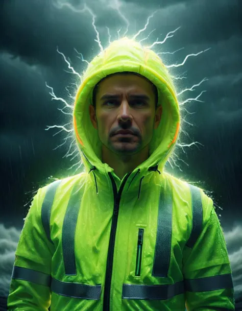 a dramatic likeness and environment depicting the concept of born in a storm, (embedding:xlmrblng:0.92), ultra-sharp focus, 8k uhd, dramatic lighting, evocative subject, intense theme, ral-highvis 