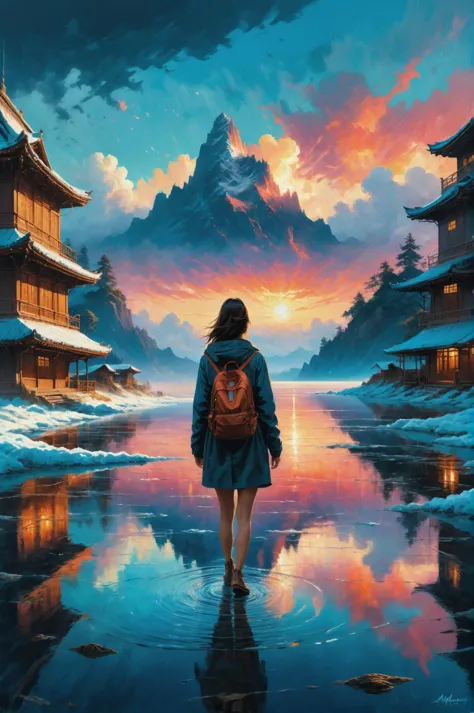 cinematic oil painting <lora:oil_painting_envy_anime:0.60> by ((( Alena Aenami ) and  Mark Lovett ) and  Awataguchi Takamitsu ) ...