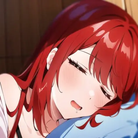 Drooling on sleep Lora (Anime)
