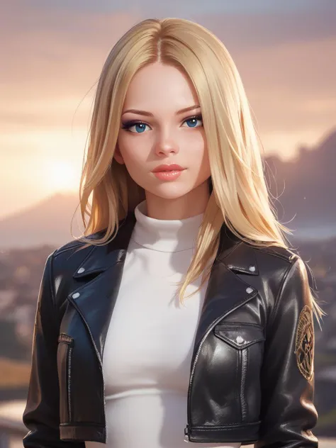 <lora:t4ti4nag_pdxl_v11:0.8>, t4ti4nag, 1girl, solo, blonde hair, long hair, makeup, lip gloss, eyeshadow, cropped faux leather ...