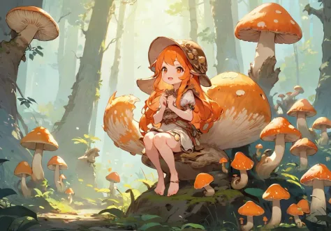 [(white background:1.2): :0.2] , mushrooms forest,(colorful mushrooms:1.1),
petite,flat chest,(standing on one leg :1.1),solo,or...