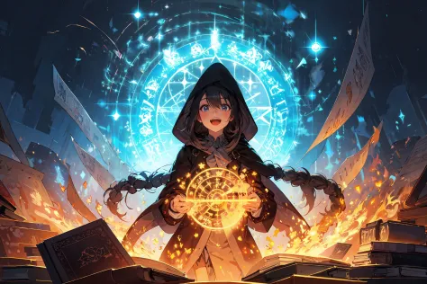 (masterpiece:1.2), best quality,PIXIV, Magic Circle,
,book,glowing,