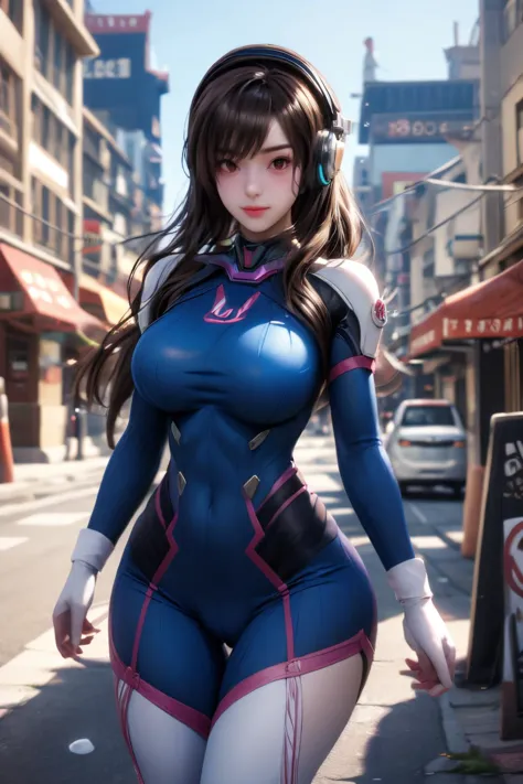 <lora:DVa-5:0.7>,real person,super high resolution,best quality,Photos,4k,(Realistic:1.2),DVa,1girl,bright_pupils,long hair,kind_smile,look to the lens,street view,tight clothes,thigh,cameltoe,<lora:hourglassv01:0.8>,hourglass body shape,