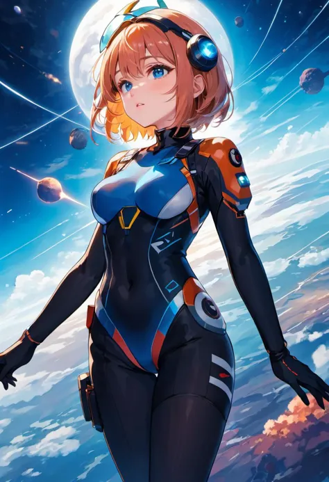 anime, (masterpiece, top quality, best quality, official art, beautiful and aesthetic:1.2),
1girl, bodysuit, pilot suit, blue ey...