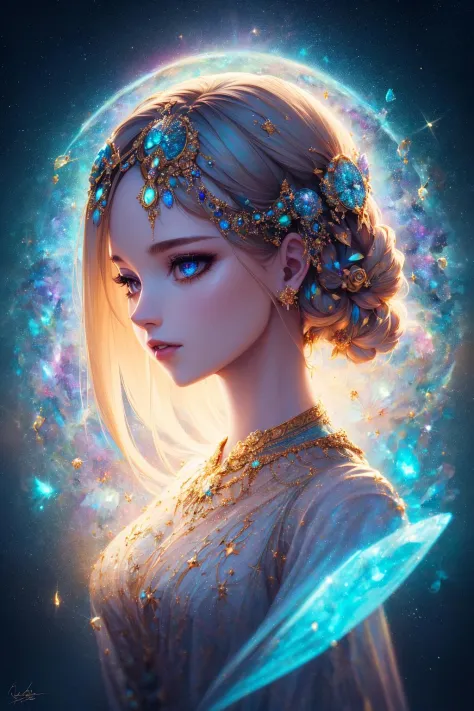 ((best quality)), ((masterpiece)), ((realistic)), portrait,
1girl, celestial, deity, goddess, light particles, halo, looking at ...