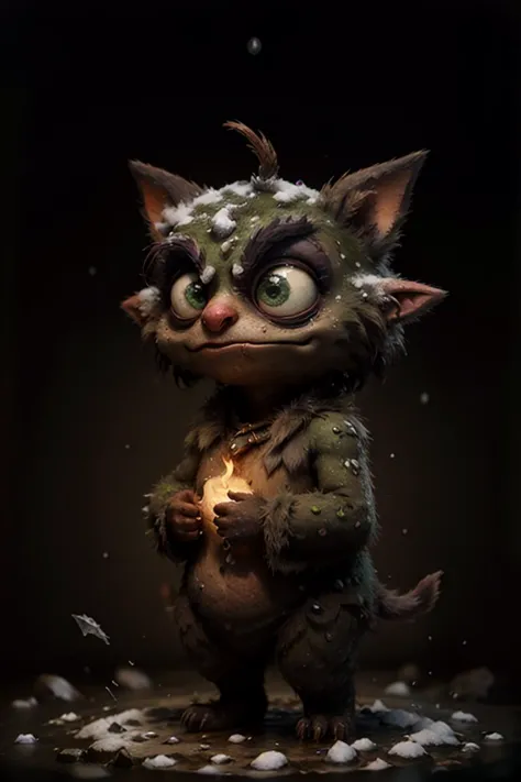 a cartoon cat with a glowing candle in its hand