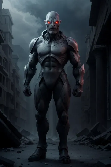 a muscular monsters00d in heavy armor standing in a destroyed city, black-armor, shiny-armor, at-a-distance, red eyes, pale skin, scary, (fantasy-theme),
<lora:monsters00d:0.8> <lora:FemAlien:0.8> alien