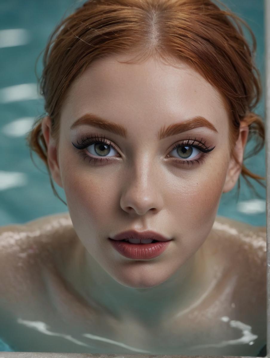 s0ph)), Sophia Lillis nude ,submerged in the bathtub, wet, water drops on  the - SeaArt AI