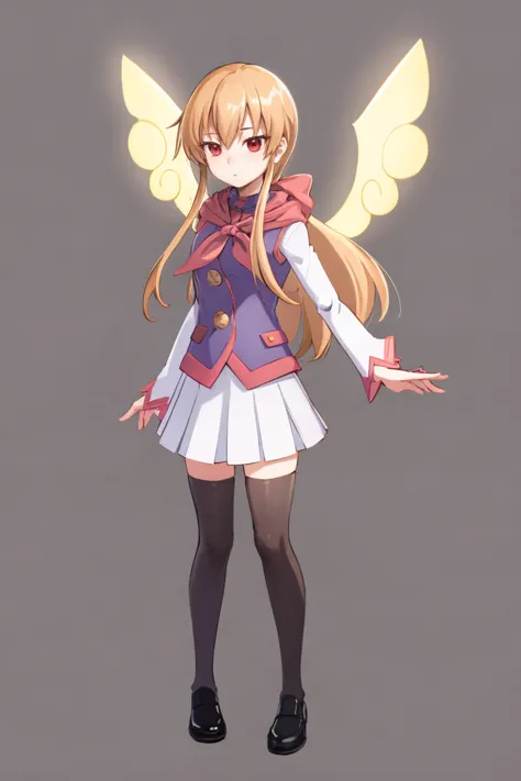 a cartoon image of a girl with long blonde hair and angel wings