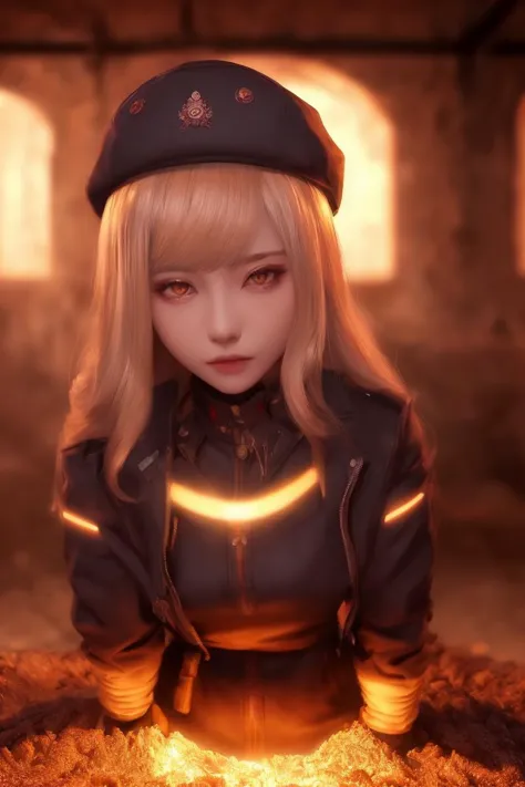 nikirabi, (crypt in background),cap, red glowing eyes, blonde hair, 
(full body: 1.2),   whole body, (best quality:1.2), (extremely detailed illustration:1.2), (extremely detailed and beautiful:1.3), (masterpiece:1.2), (ultra-detailed:1.4), (cinematic lighting:1.3), (high resolution:1.2),  looking at viewer, 
<lora:MUSE_girlfriend_v2:0.4>,   <lora:nikkeRapiNIKKE_v10:1>