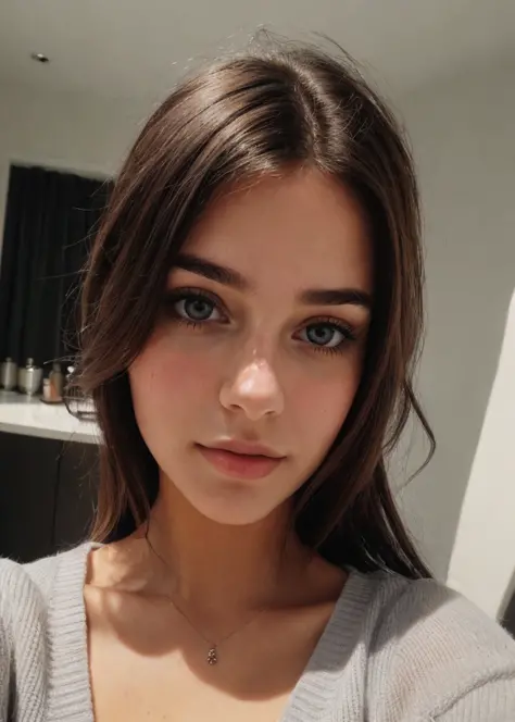 a selfie of a pretty young woman, taken with iphone camera