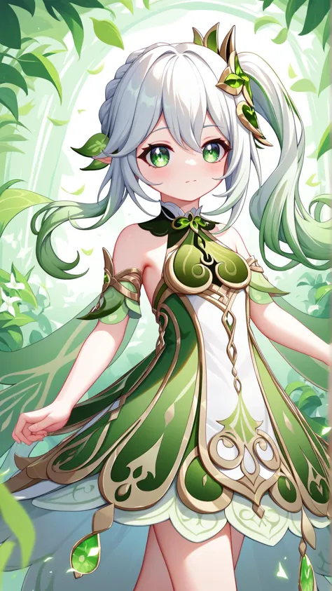 a cartoon image of a girl with long hair and green dress