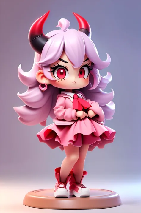 a close up of a figurine of a girl with horns