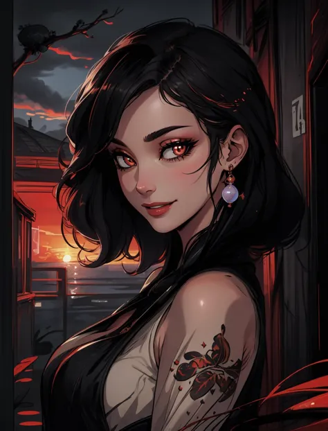 (masterpiece:1.2),(best quality:1.2),perfect eyes,perfect face,volumetric lighting,1girl,mature female,MILF,streetwear,urban style,(Pearl Pink :1.1) see-trough dress, black hair,colorful streaks,intricate hairdo,smiling,happy,Suva,dark theme,sunset,clouds,masterpiece,detailed,realistic,detailed background,4k,intricate,high quality,best quality,high resolution,pixiv,sciamano240,artgerm,sam yang, <lora:LowRA:0.15>,dreamlike setting, eerie, beautiful, colorful, cheerful, OverallDetail<lora:redlikerosesv3:0.45> <lora:è®­ç»55_1 _æè£:0.6>