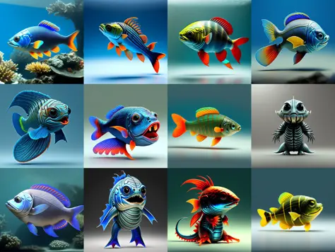 [Fish|HR Giger:.5]  Creature ,cbzbb, detailed, detailed eye, super cute