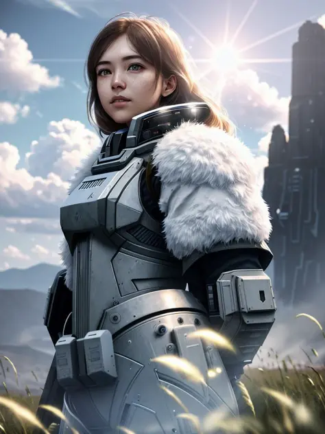 award winning (full body:0.8) (portrait photo:1.3) of a young female (sci-fi astronaut:1.3) with  a (army tank:1.4), (stargate:1...