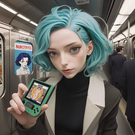 Belle Delphine looking down at a small boy playing gameboy, layered eyes, by the master Egon Schiele and tj, xh, titled: neurotic erotic. Animation directed by Ridley Scott, New York subway, fisheye capture, The Matrix light and filter. <lora:CH:0.6> <lora:DI_belle_delphine_sdxl_v1:0.35>  <lora:DetailedEyes_V3:0.6>