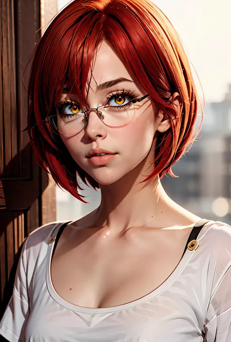 (masterpiece, best quality), 1girl,  <lora:Gowther:0.8> Gowther, gowcos, white shirt, yellow eyes, pink hair, semi-rimless eyewe...